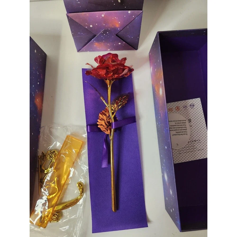 24K Golden Rose in gift box and gift bag